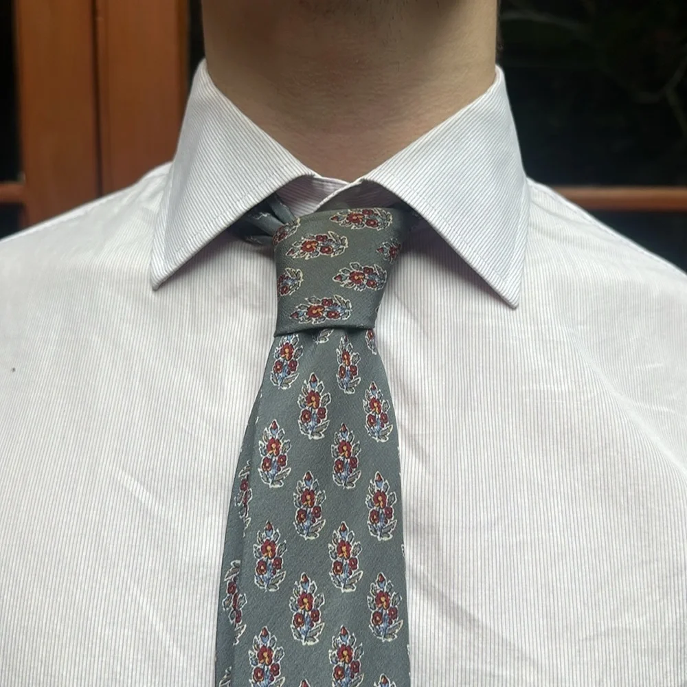 Valentino Vintage Gray Silk Tie